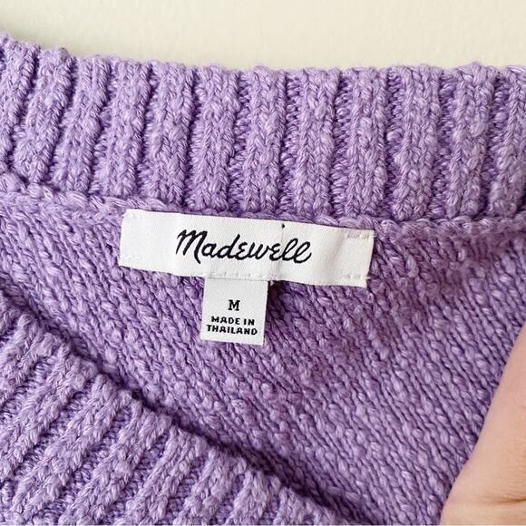 Madewell | Textural Knit One Shoulder Sweater Tank Top Cropped Purple Medium - Picture 5 of 6